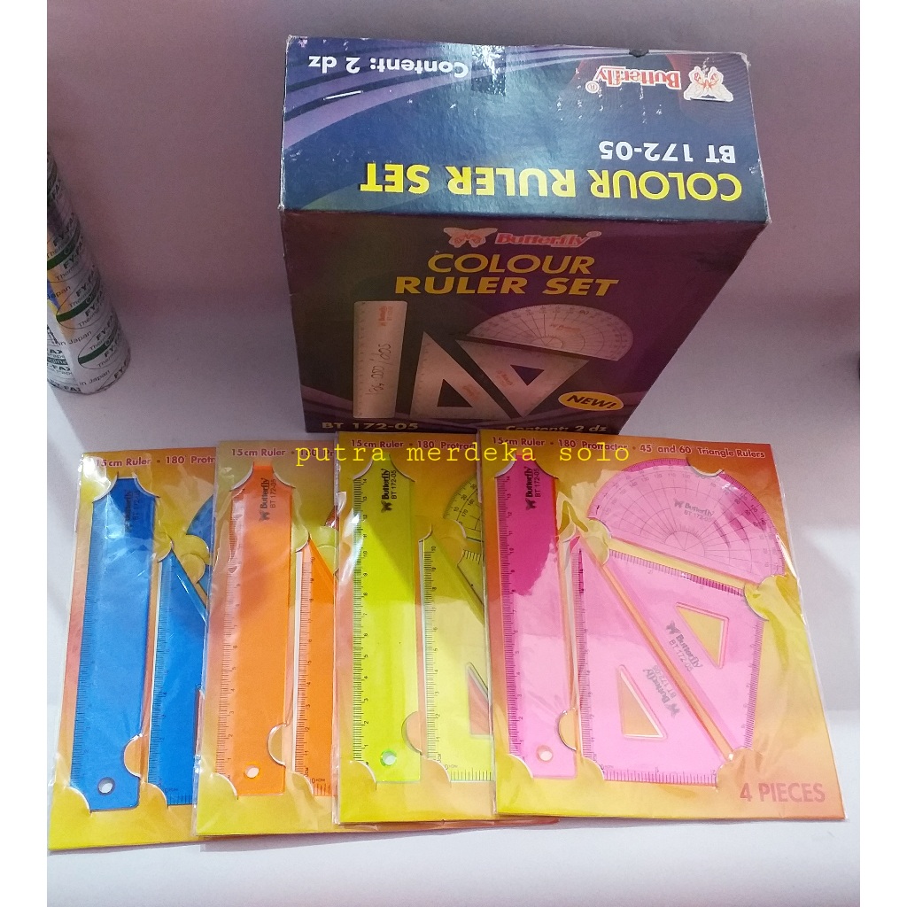 

Penggaris Butterfly Mathematical Set BT-172-05/ Set Penggaris matematika butterfly