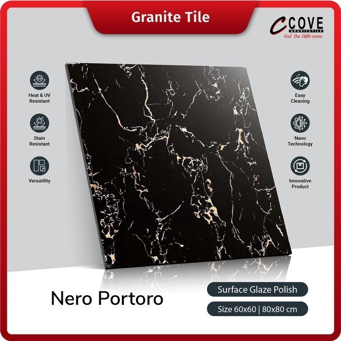 GRANITE 60X60 COVE NERO PORTORO