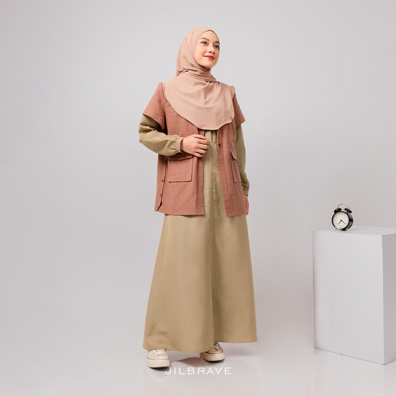 Jilbrave Aksha Dress Model Sporty Casual Outfit | Gamis Outdoor | Boyish Style Dress