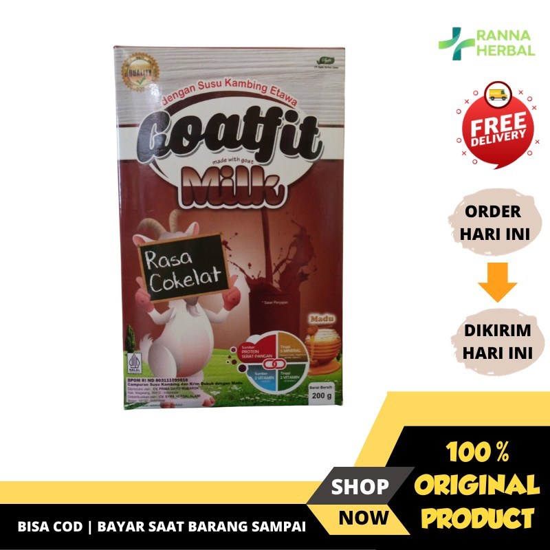 

GOATFIT MILK | Susu Kambing Etawa Plus Madu Isi 200gr Rasa Cokelat