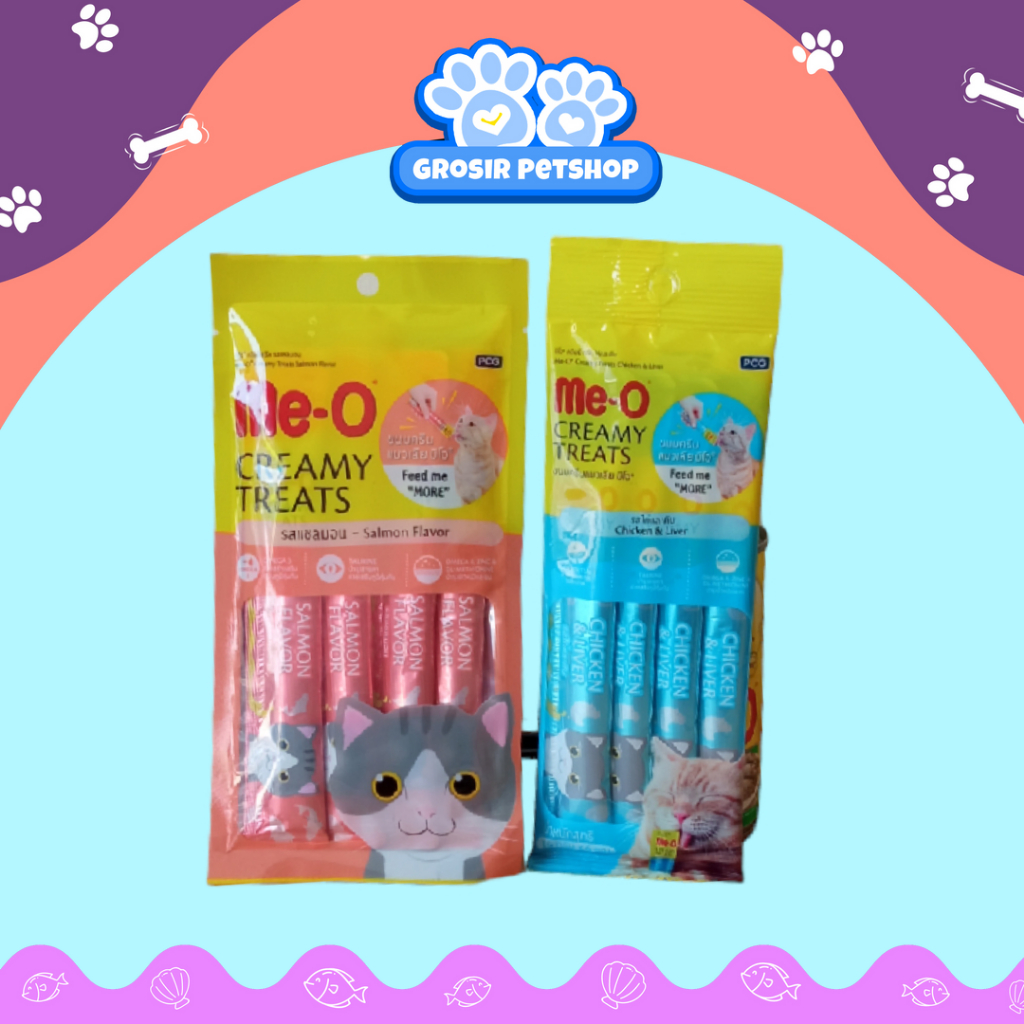 MAKANAN CAMILAN KUCING MEO CREAMY TREATS 1 PACK ISI 4 PCS - SNACK CAT FOOD KUCING KITTEN ANABUL