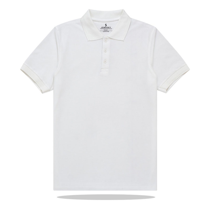 Jemssky - Polo Shirt New polos Terkeren T-Shirt Baju Santai Baju Kerja Baju Kerah Brand Quality Puti