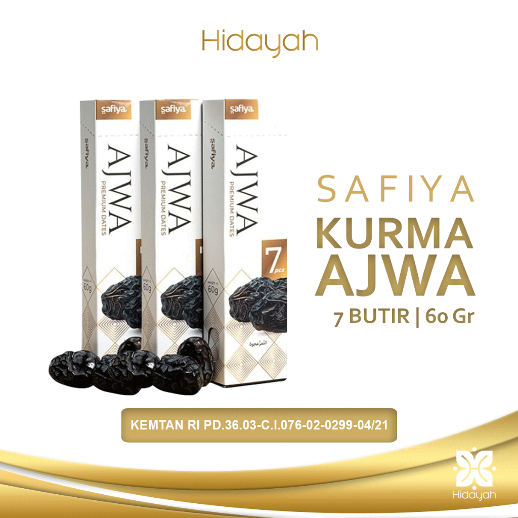 

Kurma Ajwa 7 butir premium | Kurma Nabi 100% Original