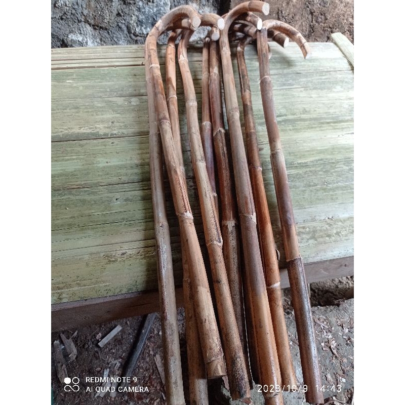 Tongkat jalan kayu rotan sederhana per 1