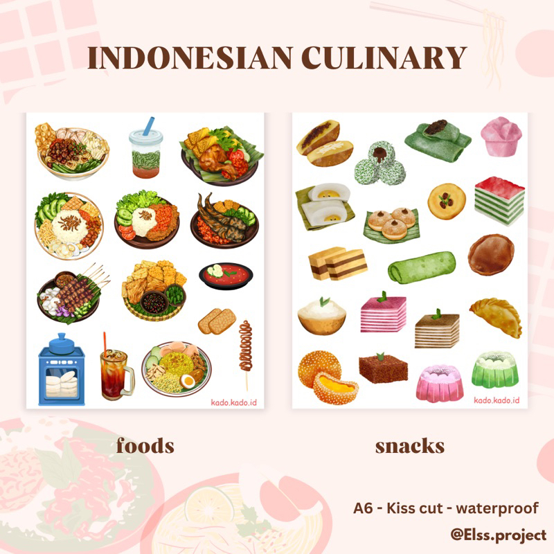 

Sticker Food series / stiker makanan Indonesia | aesthetic, murah, lucu, scrapbook, cute