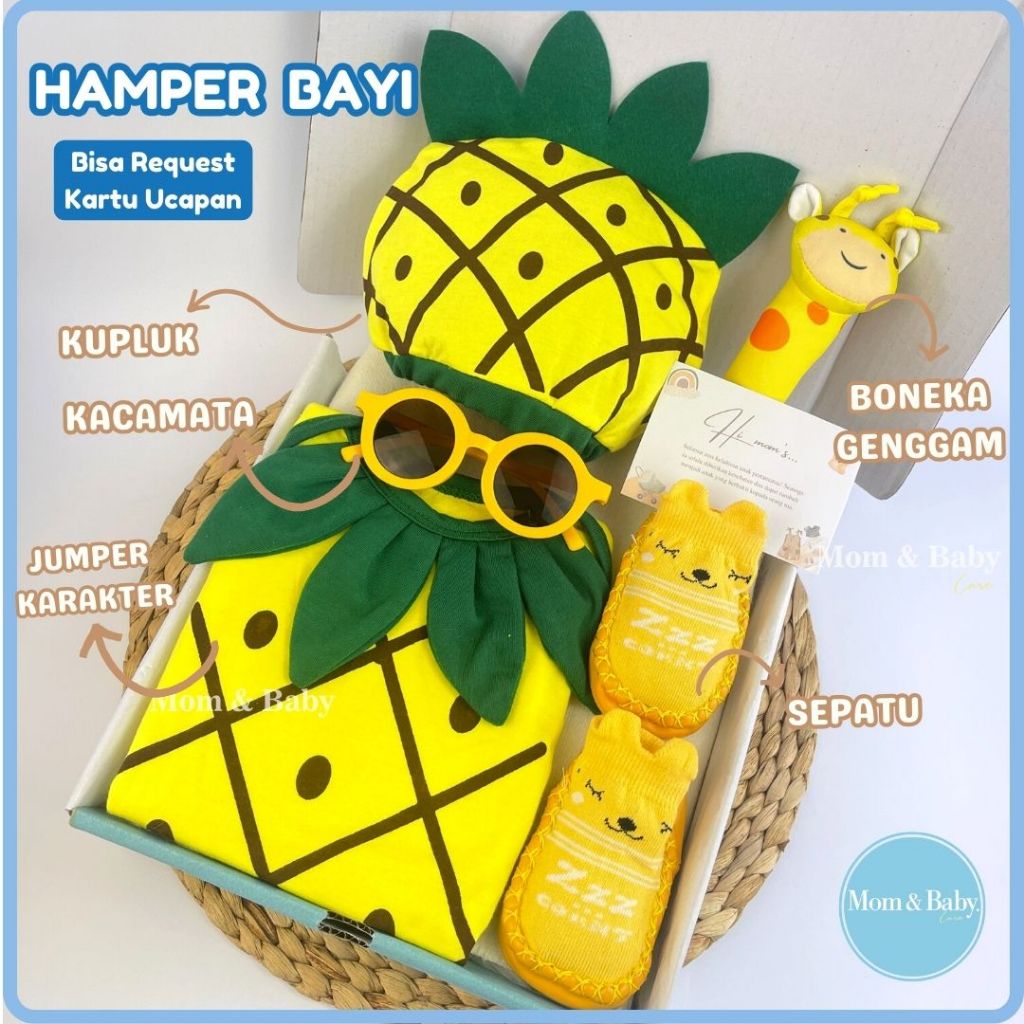 [ FREE PAPER BAG ] Hampers Bayi Premium Karakter Newborn Baby Gift Set Baju Unisex Kado Kelahiran Pa