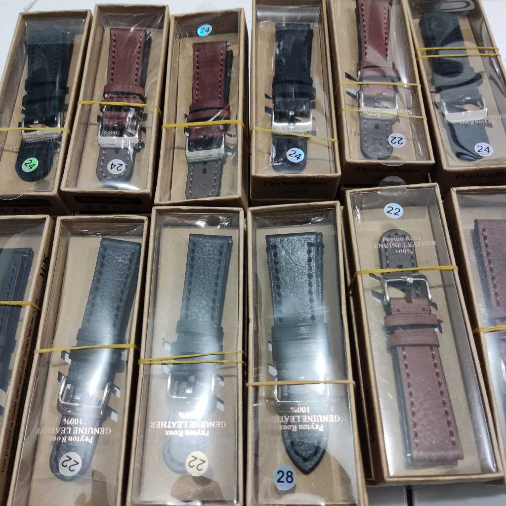 TALI JAM TANGAN KULIT ASLI STRAP ANTI ALERGI PEYTON ROUS TEBAL