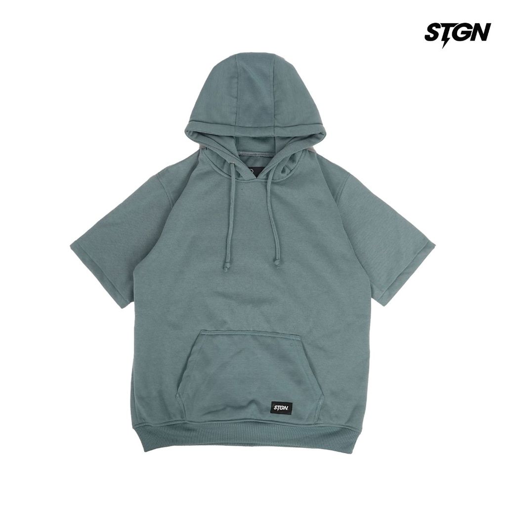 Steigen Short Sweater Hoodie Lengan Pendek Rajut Warna Sea Green Hoodie Sea Green / Hoodie Lengan Pe