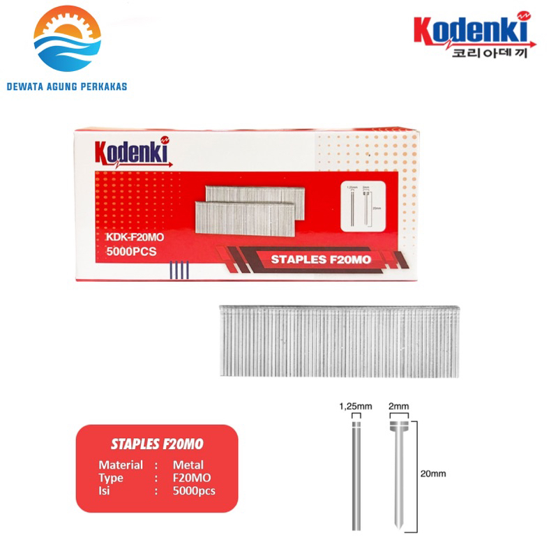 

Isi Paku Staples Tembak Kodenki F20 Refill Stapler Nailer Gun F 20 Kodenki