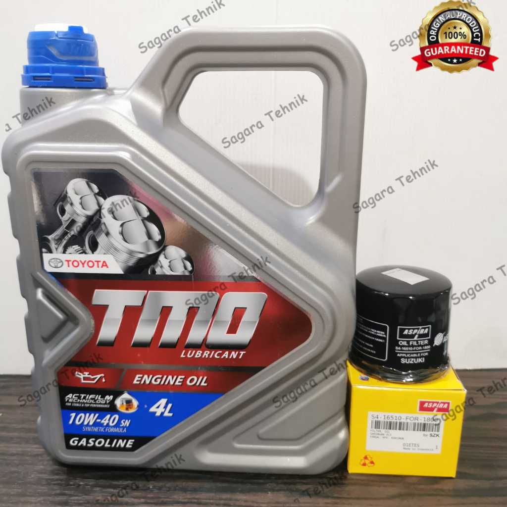 PAKET OLI + FILTER OLI TOYOTA TMO 4LITER  APV FORZA KARIMUN FUTURA INJECT INJEK FILTER OLI ASPIRA 4 