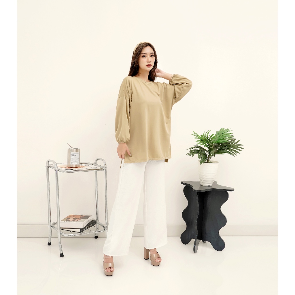 Kaos Polos Oversize Wanita Korean Hijab Style