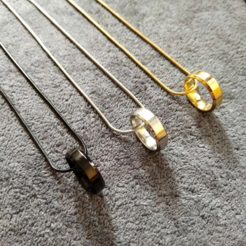 COD KALUNG BULAT TITANIUM LIONTIN RING