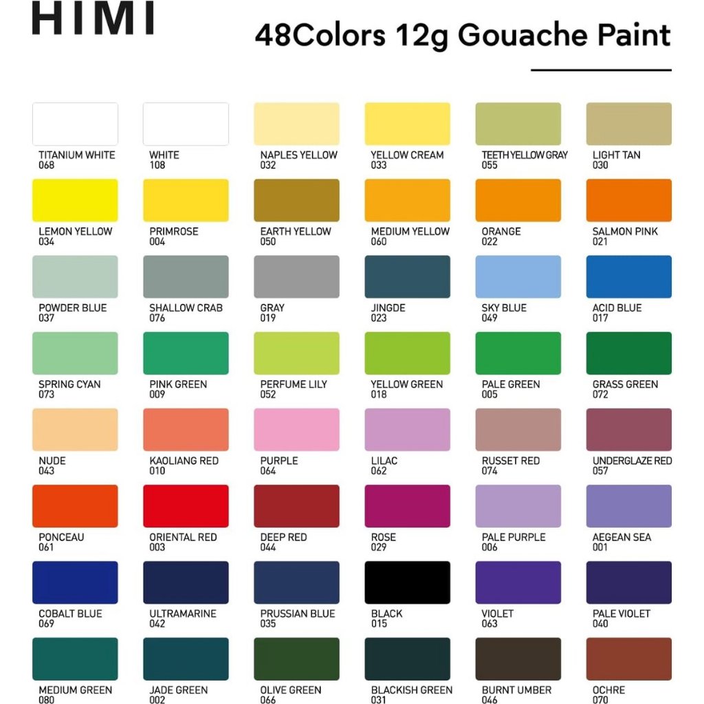 

HJK Miya Himi Gouache Paint Twin Cup / Half Cup Cat set 48 Colors x 12gr
