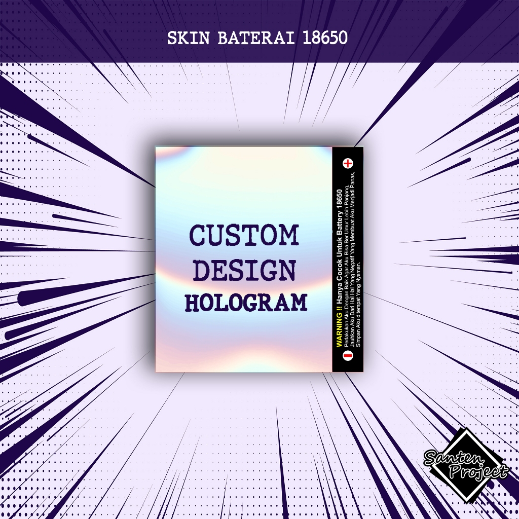 

STIKER HOLOGRAM SKIN WRAP BATERAI 18650 - PELINDUNG BATERAI (CUSTOM DESIGN)