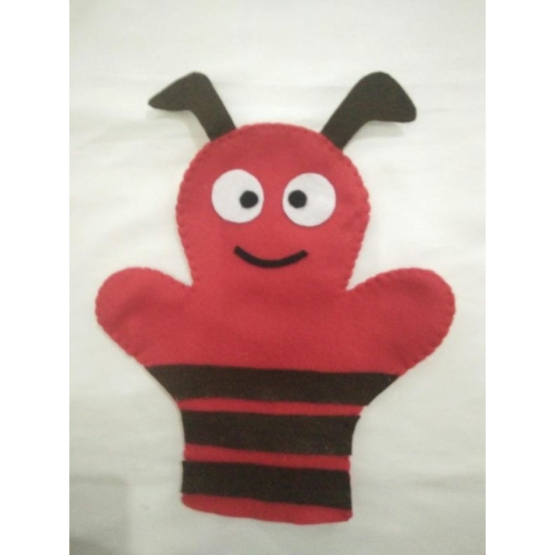 PO Boneka tangan karakter hewan/Boneka tangan semut/Boneka tangan kain flanel