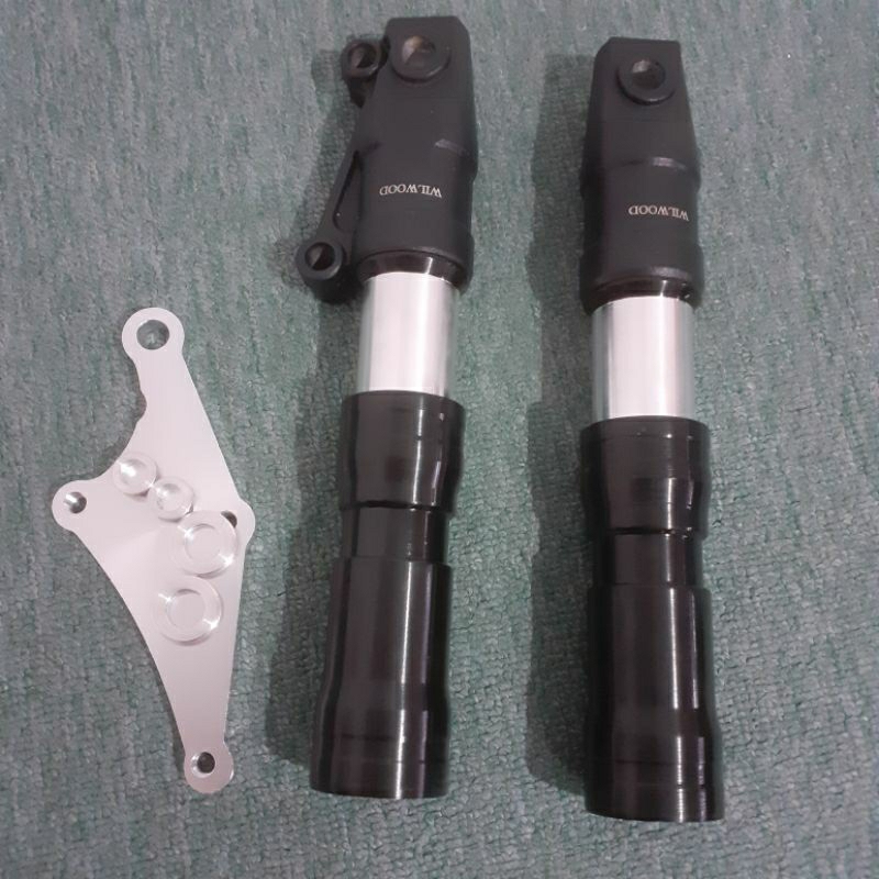 Bottom tabung shock depan Satria Fu variasi set braket