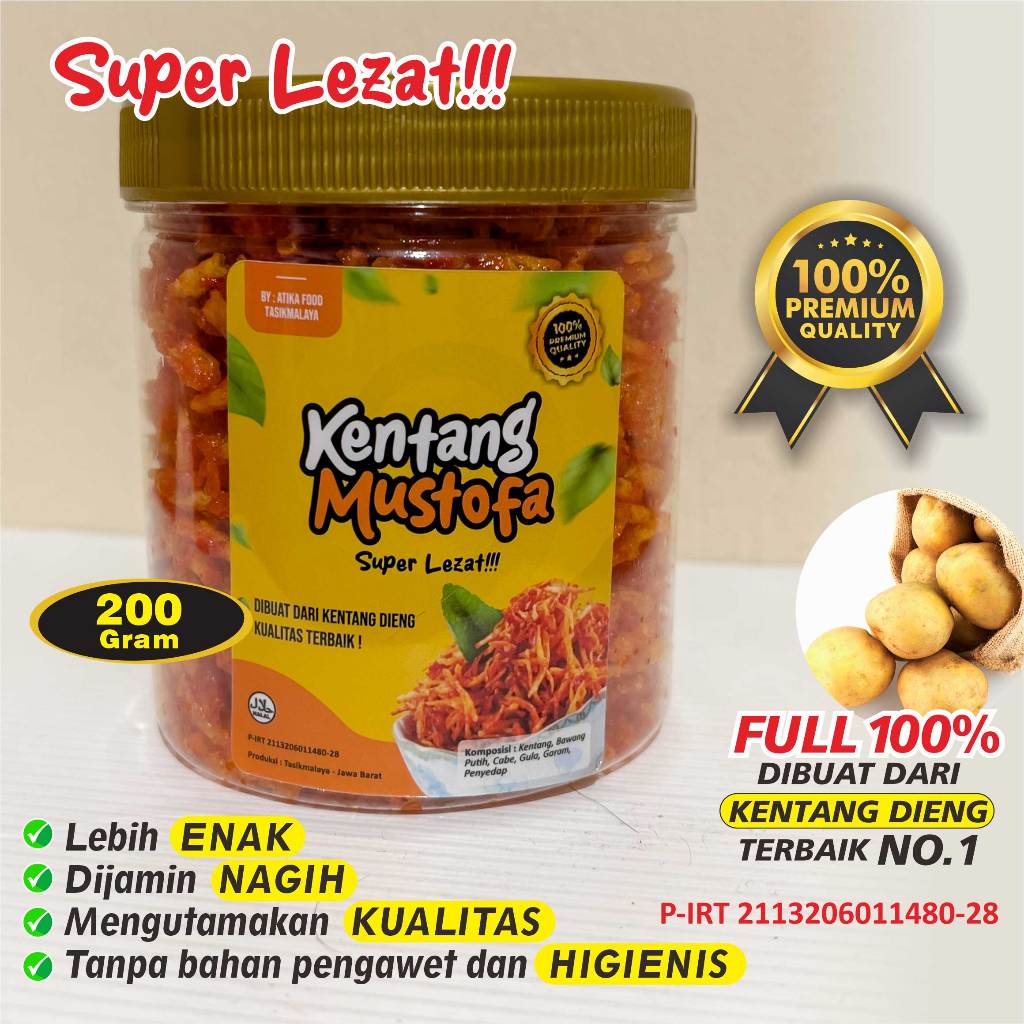 

Kering Kentang Mustofa Kriuk 200 Gram Goreng Original Renyah Home Made By Atika Food Tasikmalaya