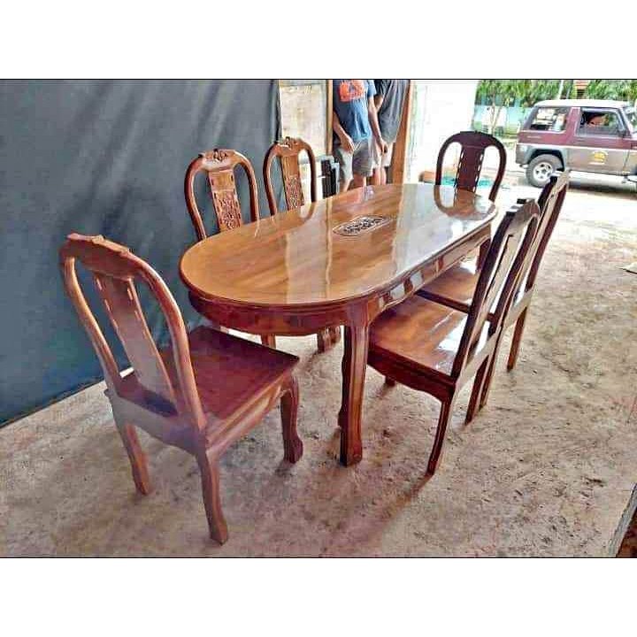 KURSI MAKAN BONSAI 6 kursi 1 meja kayu jati jepara