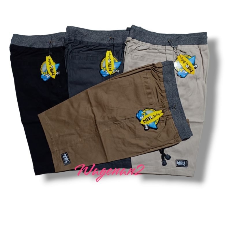 CELANA CHINO PENDEK POLOS PRIA NBL