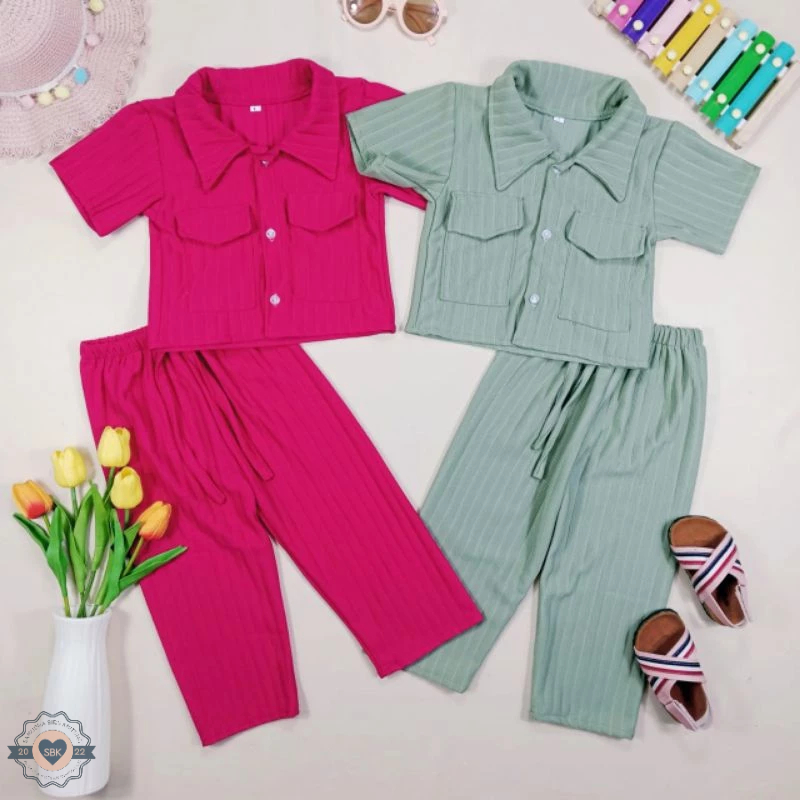 KEMEJA ANAK PEREMPUAN CROP TOP RAINA USIA 2-9 Tahun