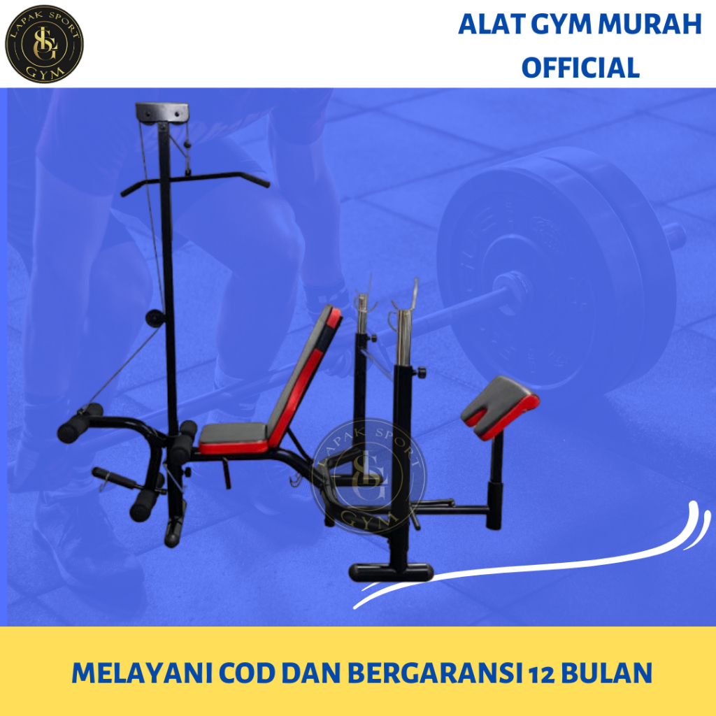 Alat Fitness Bench Press Pull Down Vosgo Alat Olahraga Angkat Beban