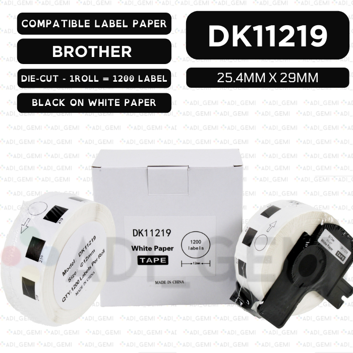 

COMPATIBLE LABEL PAPER BROTHER DK-11219 - 25.4MM X 29MM - QL-500 QL-820NWB QL-1050 QL-1100