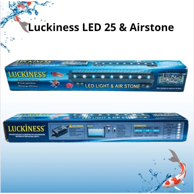 Lampu aquarium LED LIGHT & AIRSTONE LUCKINESS D25