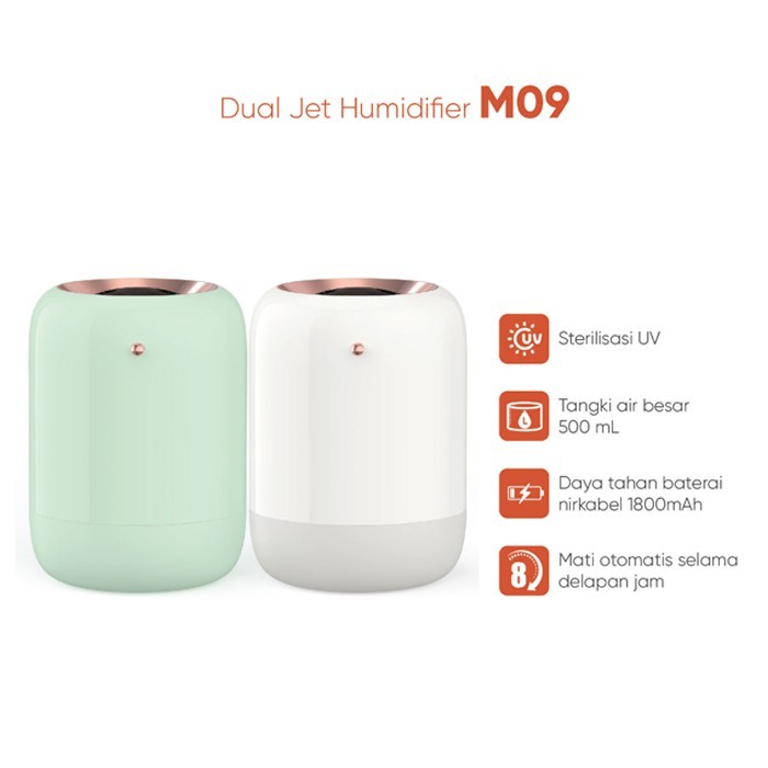 Muxiang M09 Mini Air Humidifier Wireless Pelembab Udara Kamar Kantor