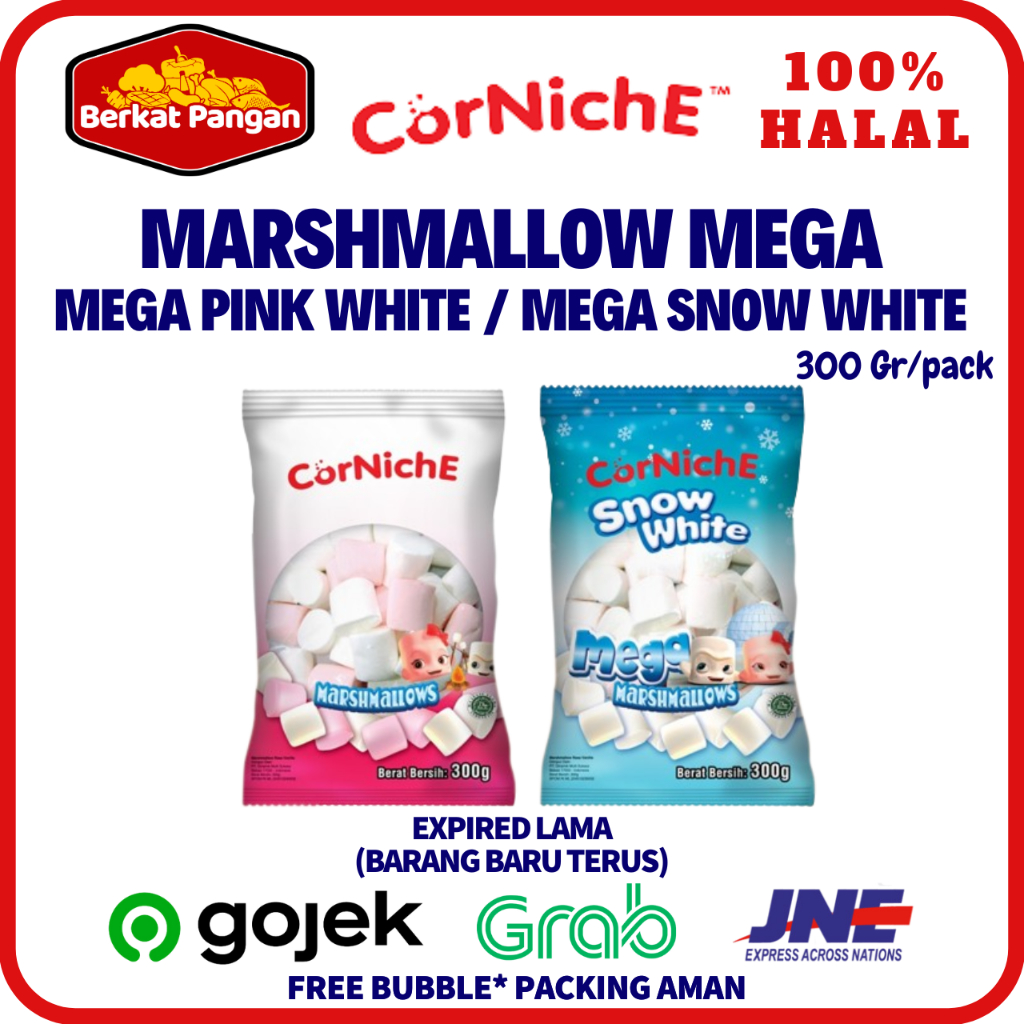 

CORNICHE Marshmallow Mega 300 gr / Pink White / Snow White / Marshmallows / Marshmellow