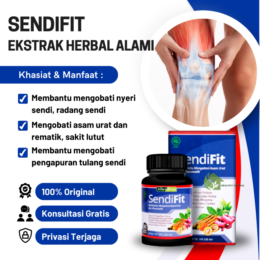 Obat Vitamin/Suplemen Dengkul - Nyeri Lutut Kopong Sering Bunyi | SENDIFIT Original
