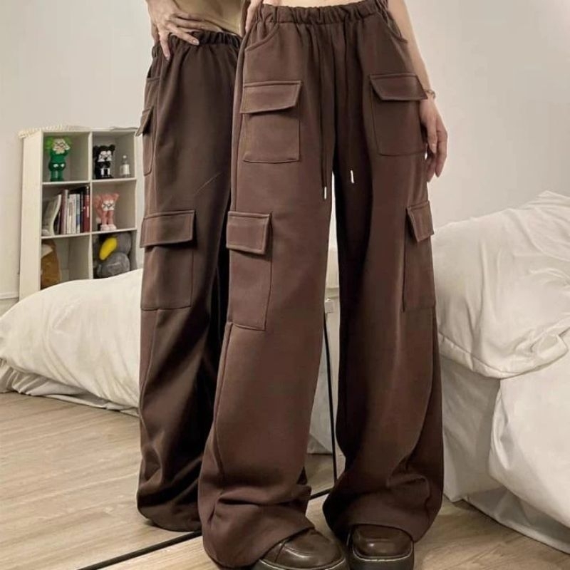 Celana Cargo Jooly Sweatpants Celana Cargo Wanita Korea