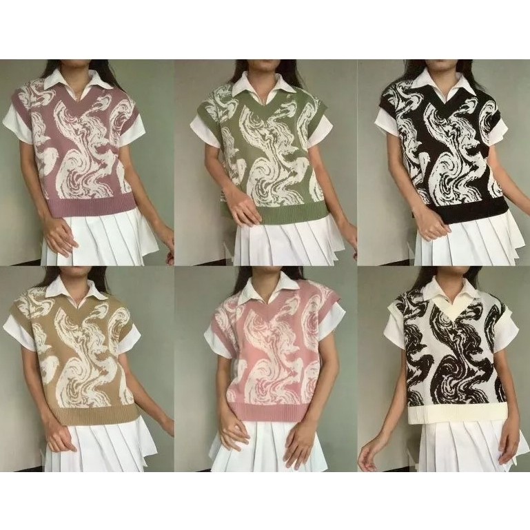 Bigsize Panama Vest Jumbo Rajut Wanita LD 140