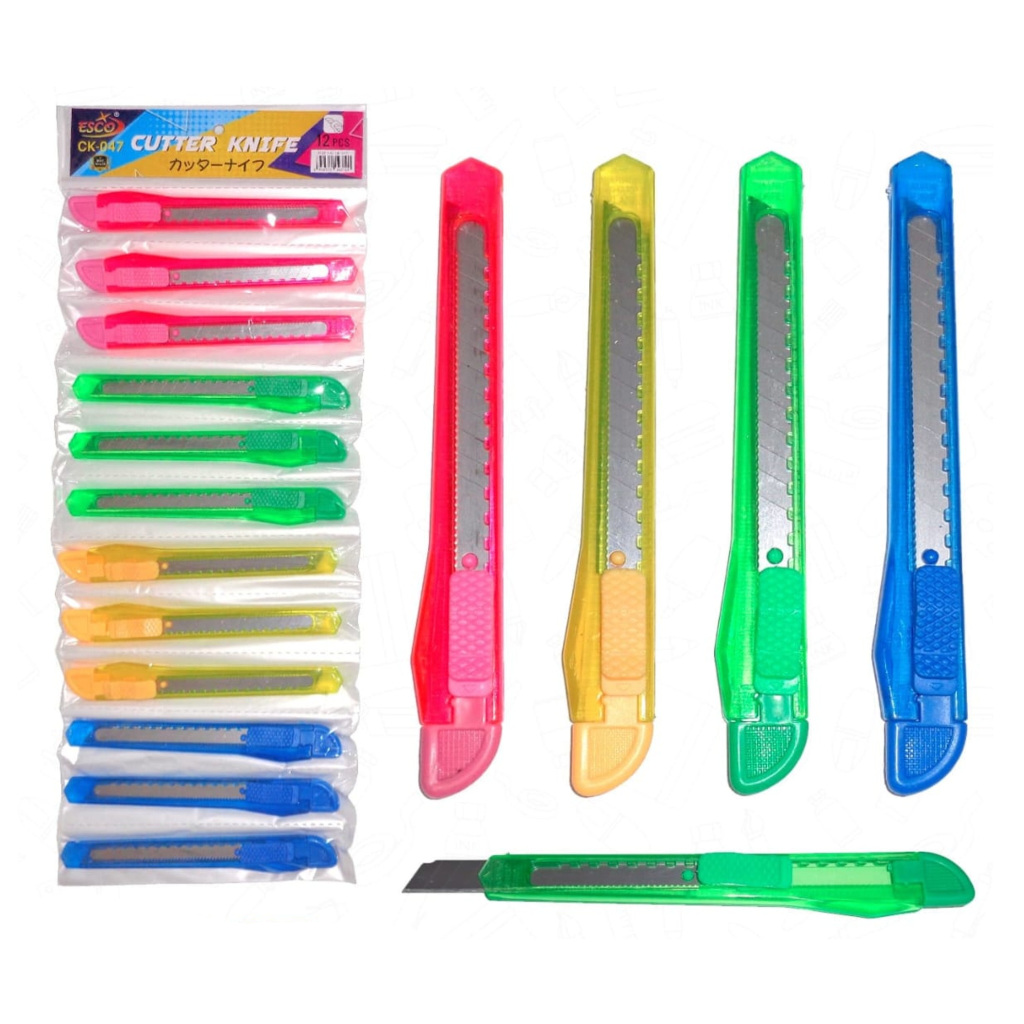 

1 RTG / 12 PCS Cutter Knife ESCO CK-047 ( Kecil )