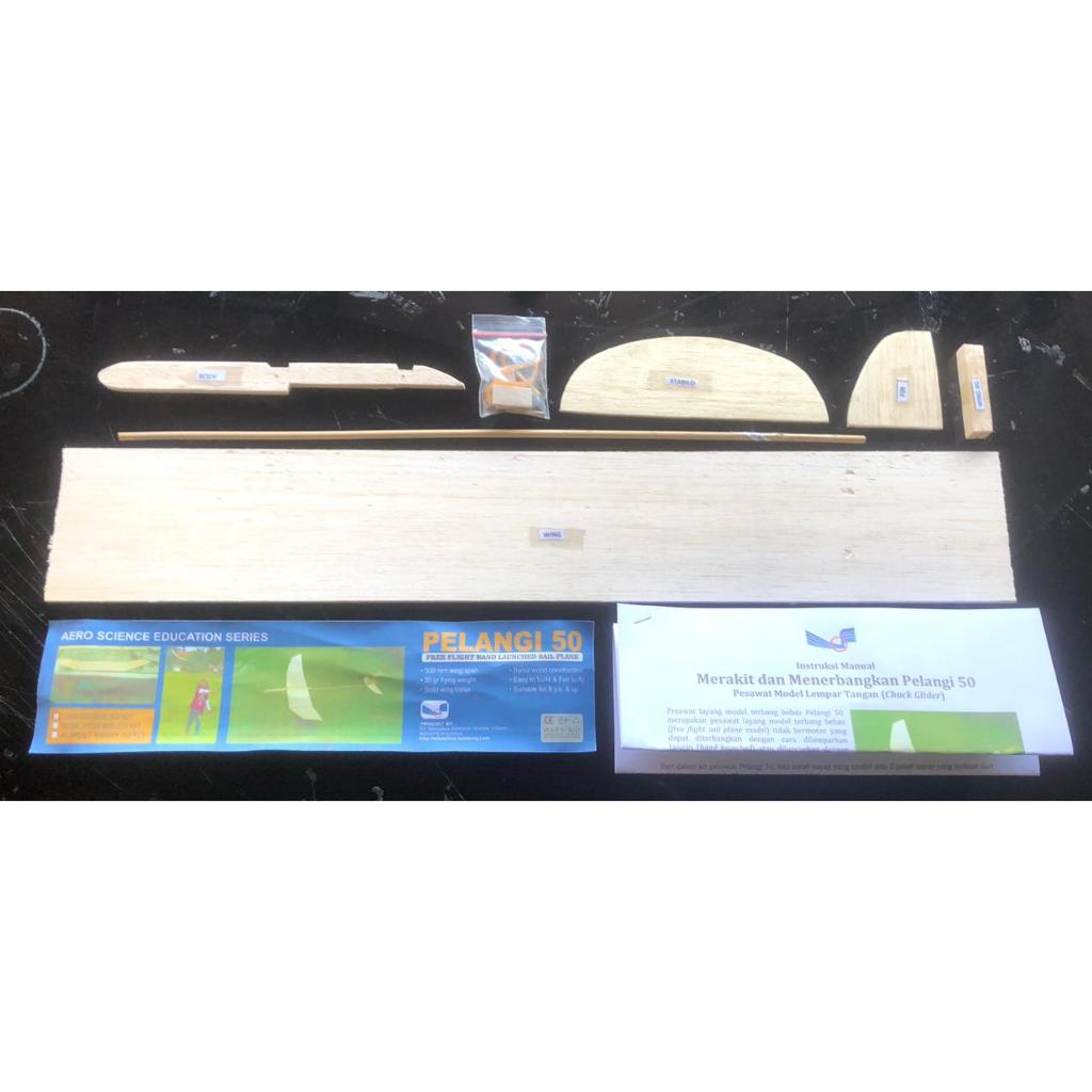 Bahan Pesawat Model Chuck Glider Pelangi 50 Sayap Solid