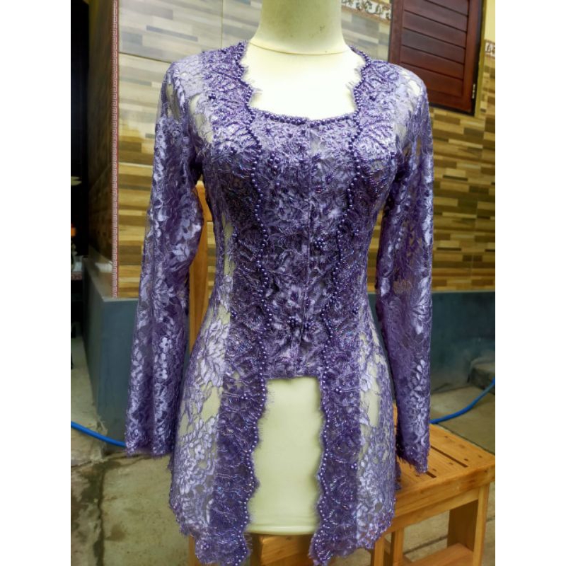 kebaya ungu Payet cantik po