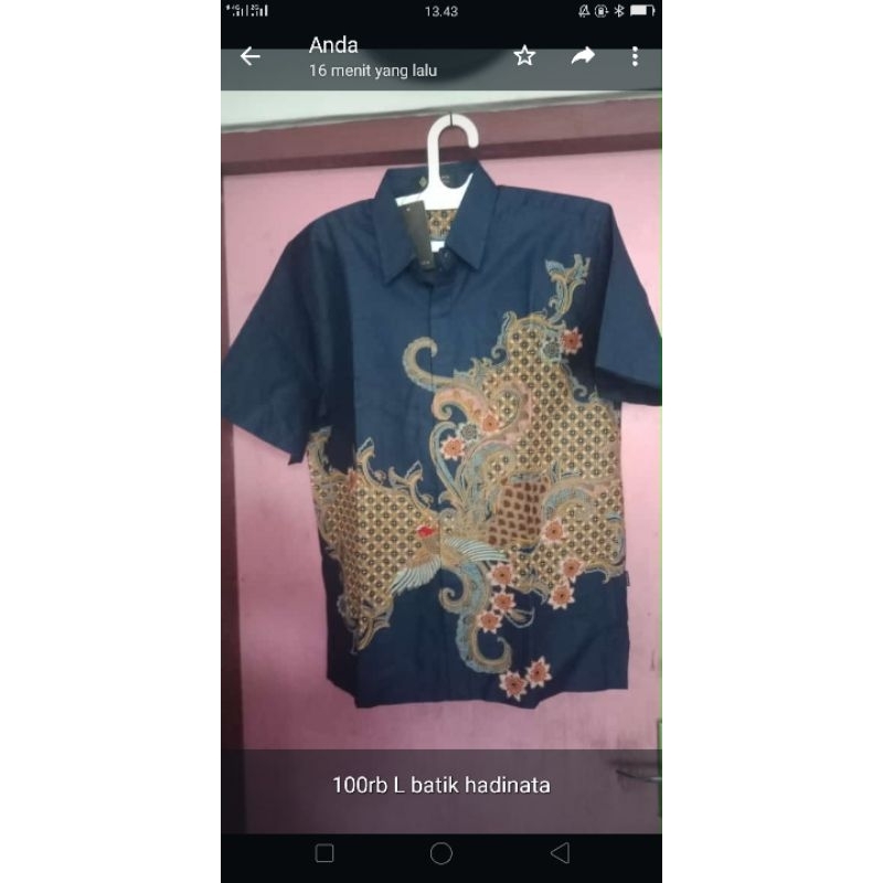 Batik pria lengan pendek hadinata