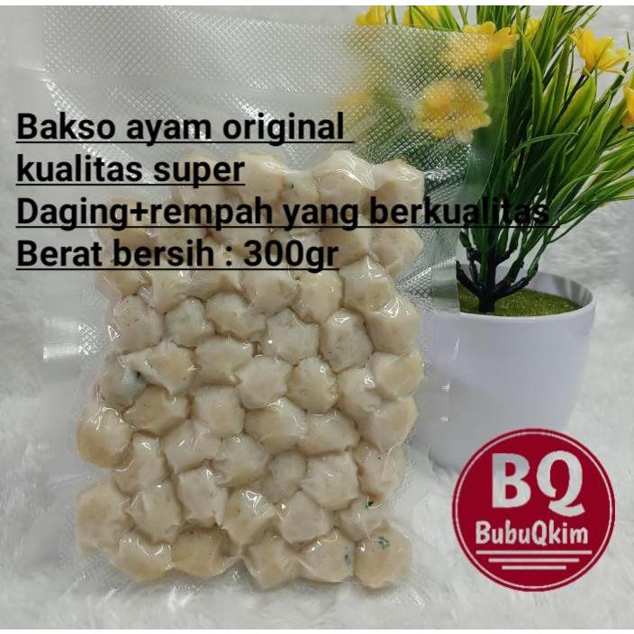 

Bakso / Baso ayam halus ukuran kecil isi +- 50 pcs - kemasan 300gr - BubuQKim