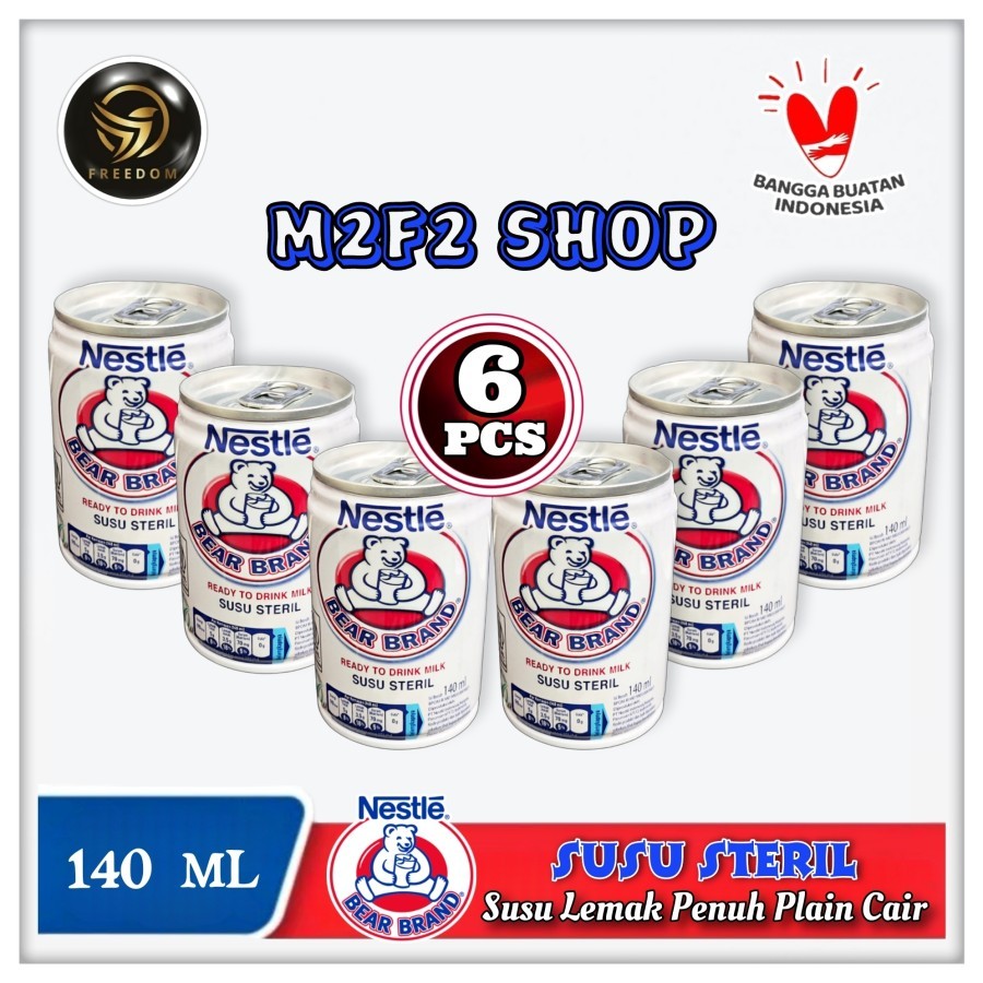 

Susu Sterilisasi Bear Brand | Beruang Original Kaleng - 140 ml (Kemasan 6 Pcs)