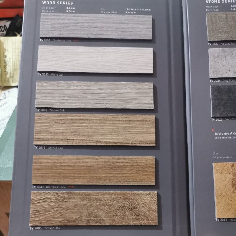 Vinyl lantai vinil lantai Taco 3mm lantai kayu lantai karet