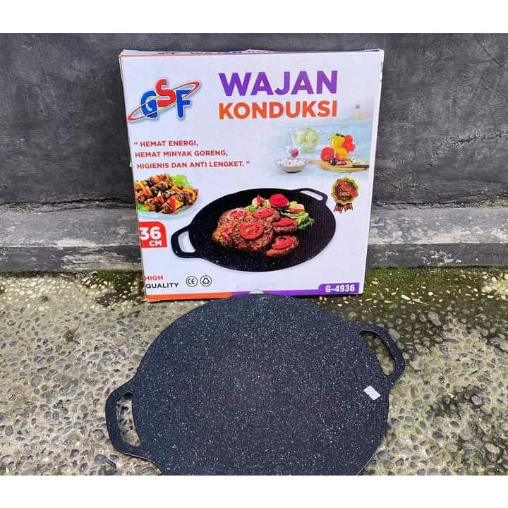 WAJAN KONDUKSI GSF G-4936 / WAJAN KONDUKSI 36CM GSF 4936 / WAJAN KONDUKSI ALAT PANGGANGAN BBQ BARBEQUE MULTIGUNA GRILL PAN ANTI LENGKET / WAJAN KONDUKSI 36 CM / WAJAN SERBAGUNA ANTI LENGKET / WAJAN GRILL PAN BBQ ANTI LENGKET / WAJAN KONDUKSI 36CM ANTI LEN