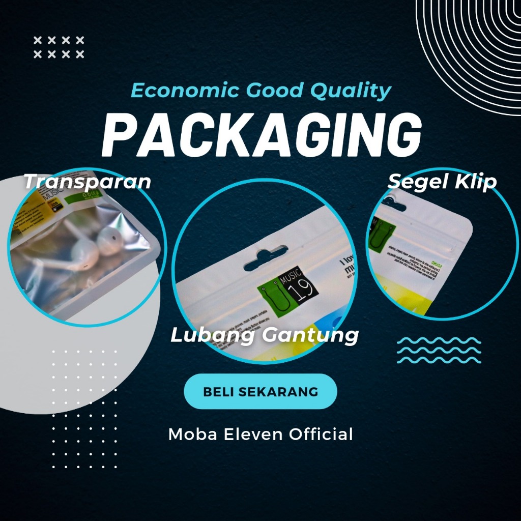 HEADSET MIC PACKAGING - Kemasan Plastik Ekonomis Earphone Headphone Handsfree - Ziplock, Zipper, Tebal, Gambar Tajam - PREMIUM QUALITY IMPORT