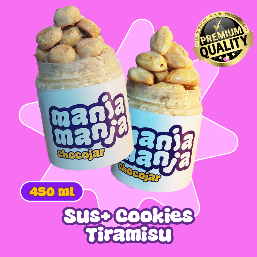 

( Paketan Isi 2 Tiramisu 450 ml ) Sus + Cookies Cemilan Snack Lumer Premium - ManjaManja Jarjoy by Nala