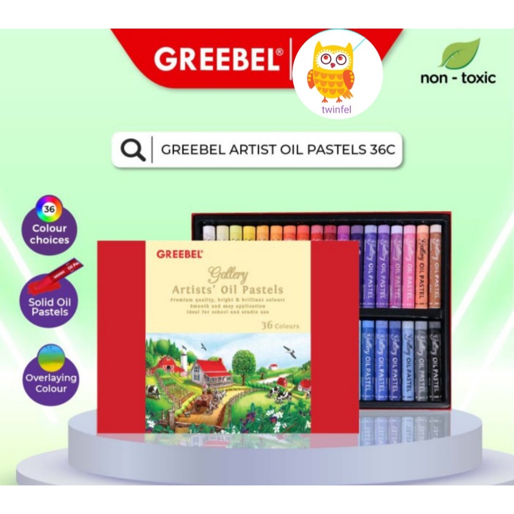

Grebeel Crayon Krayon ARTIST OIL PASTEL (36 Warna)untuk Anak non toxic