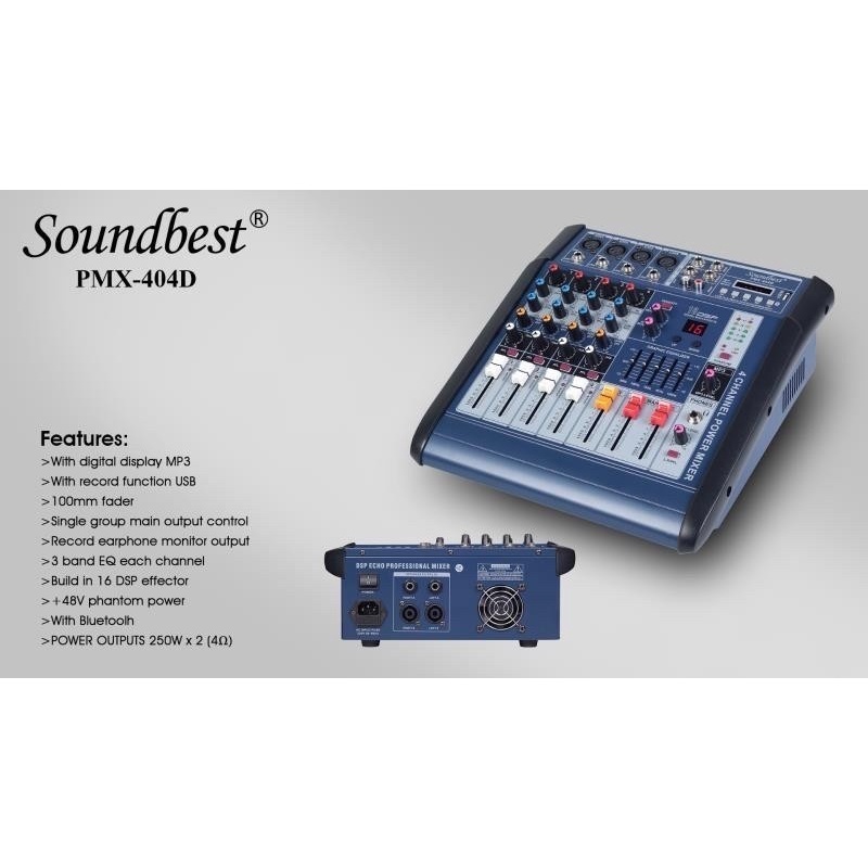 SoundBest PMX 404 D Mixer audio 4 chanel Original