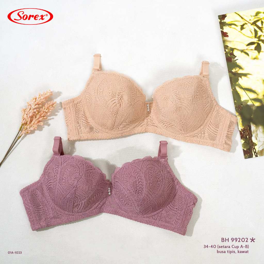 Sorex BRA BH Brukat Kawat Renda tanpa busa