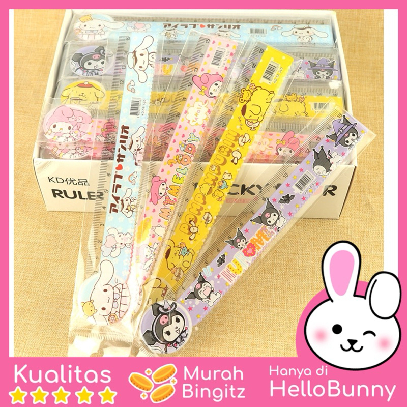 

Penggaris Sanrio Karakter Kuromi Cinnamorrol Melody Pompurin/ Ruler/Mistar