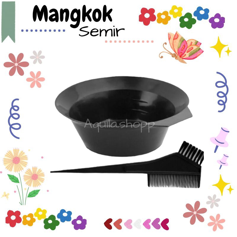 Mangkuk Cat Rambut + Sisir Semir / Wadah Mangkok Tempat Mewarnai Rambut / Alat Peralatan Salon Profe