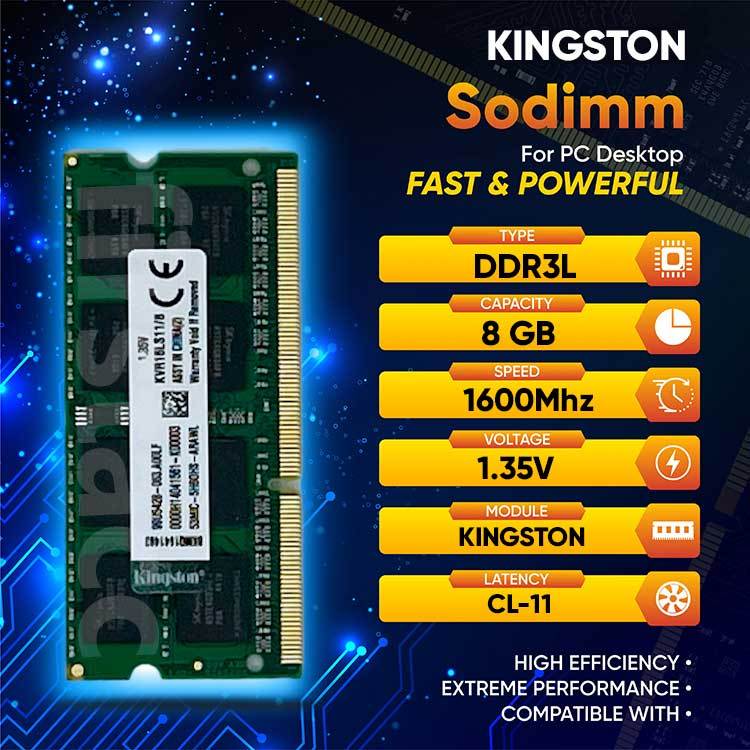 Ram Laptop Toshiba SODIMM DDR3L 8GB PC3L-12800s 1600 Mhz NEW Ori