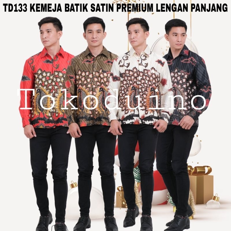 KEMEJA BATIK FORMAL KANTOR PRIA ATASAN LENGAN PANJANG PESTA BATIK PARTY 133 AWN SERIES SATIN PREMIUM