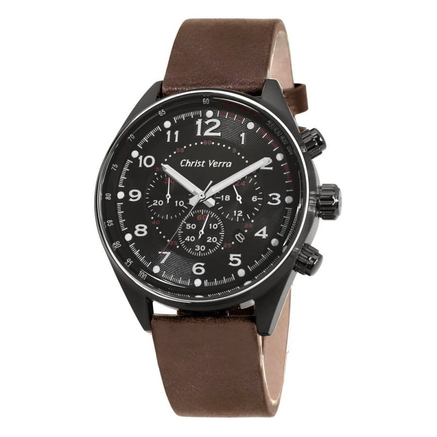 Christ Verra C70116G-26 BLK/BRN Jam Tangan Pria Original